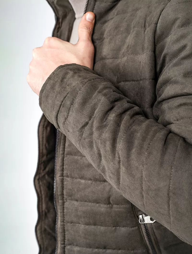 Blouson zippé aspect velours